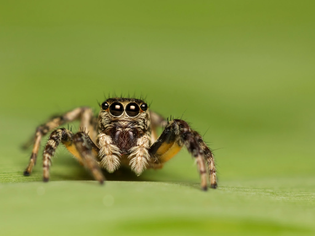 Small spider on leaf. From before a pest control job 